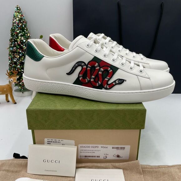 Men’s Gucci calfskin king snake sneakers size 12.5 made in Italy - Picture 1 of 8
